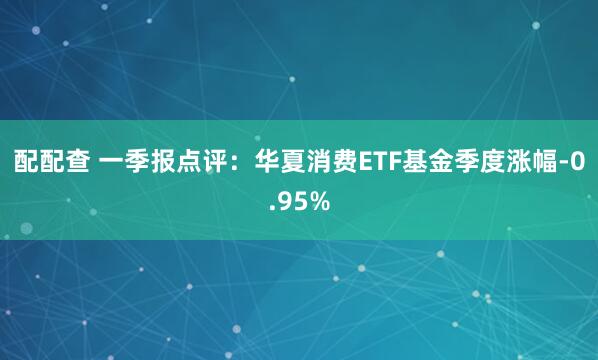 配配查 一季报点评:华夏消费ETF基金季度涨幅-0.95%