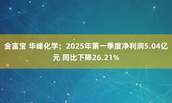 金富宝 华峰化学：2025年第一季度净利润5.04亿元 同比下降26.21%