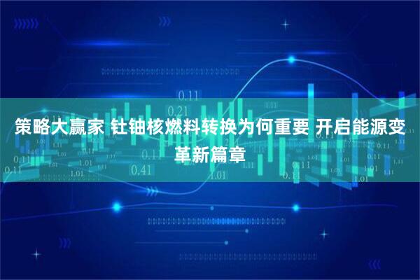 策略大赢家 钍铀核燃料转换为何重要 开启能源变革新篇章