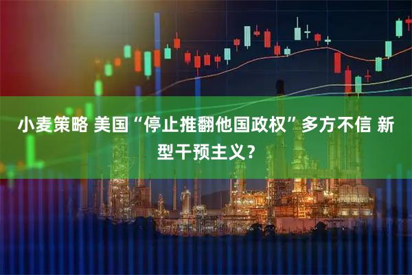 小麦策略 美国“停止推翻他国政权”多方不信 新型干预主义?