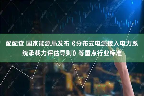 配配查 国家能源局发布《分布式电源接入电力系统承载力评估导则》等重点行业标准